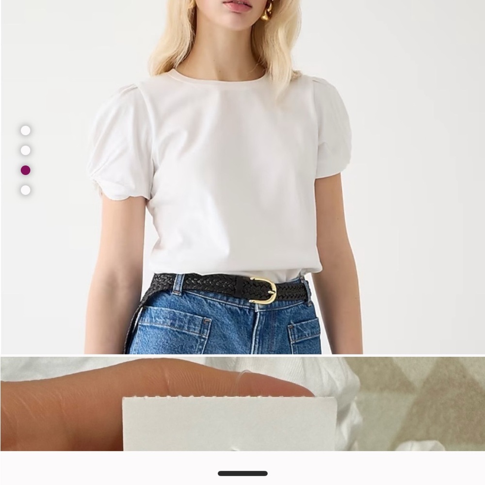 J. Crew White Puff Sleeve Top MWT